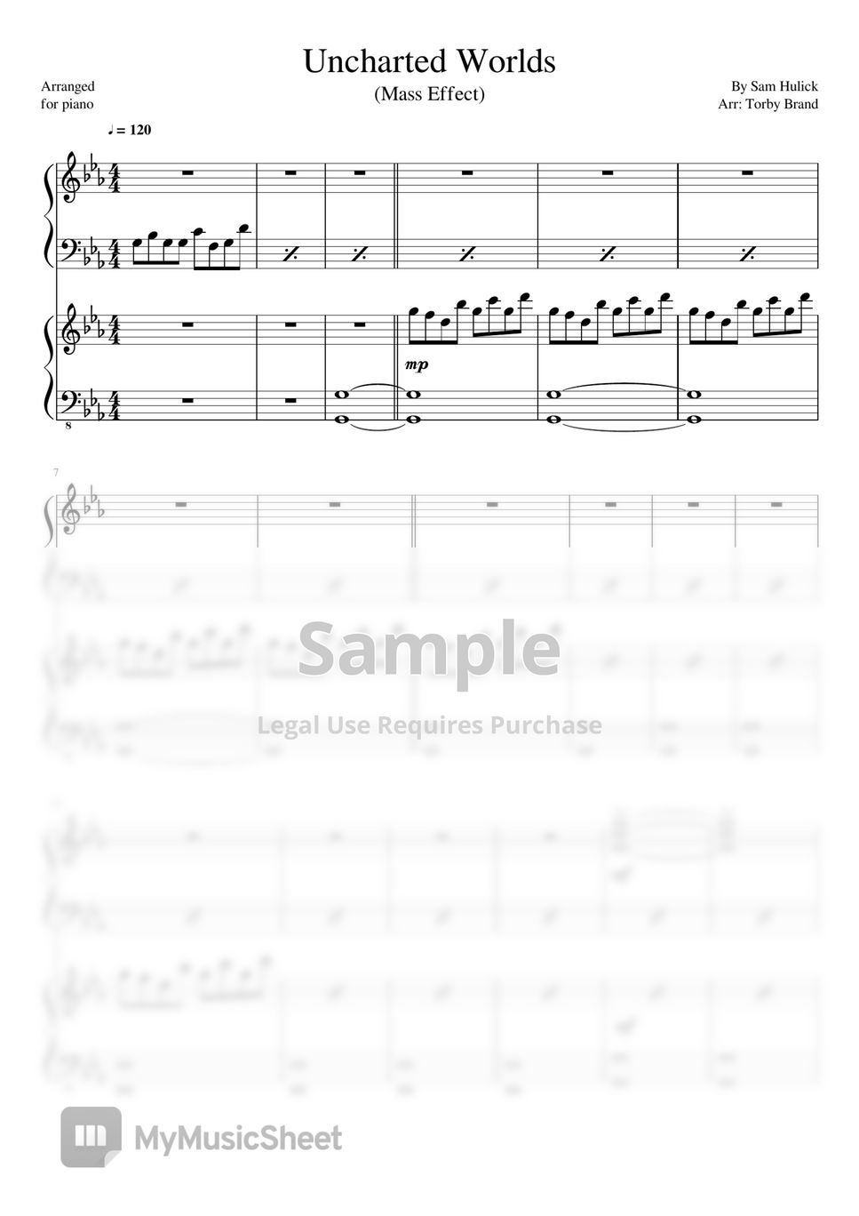 Mass Effect Uncharted Worlds Partitura By Torby Brand