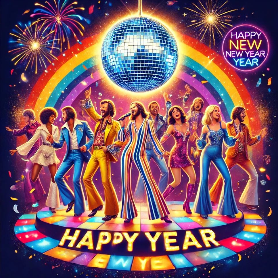ABBA Happy New Year Sheets by Alona Mylanych