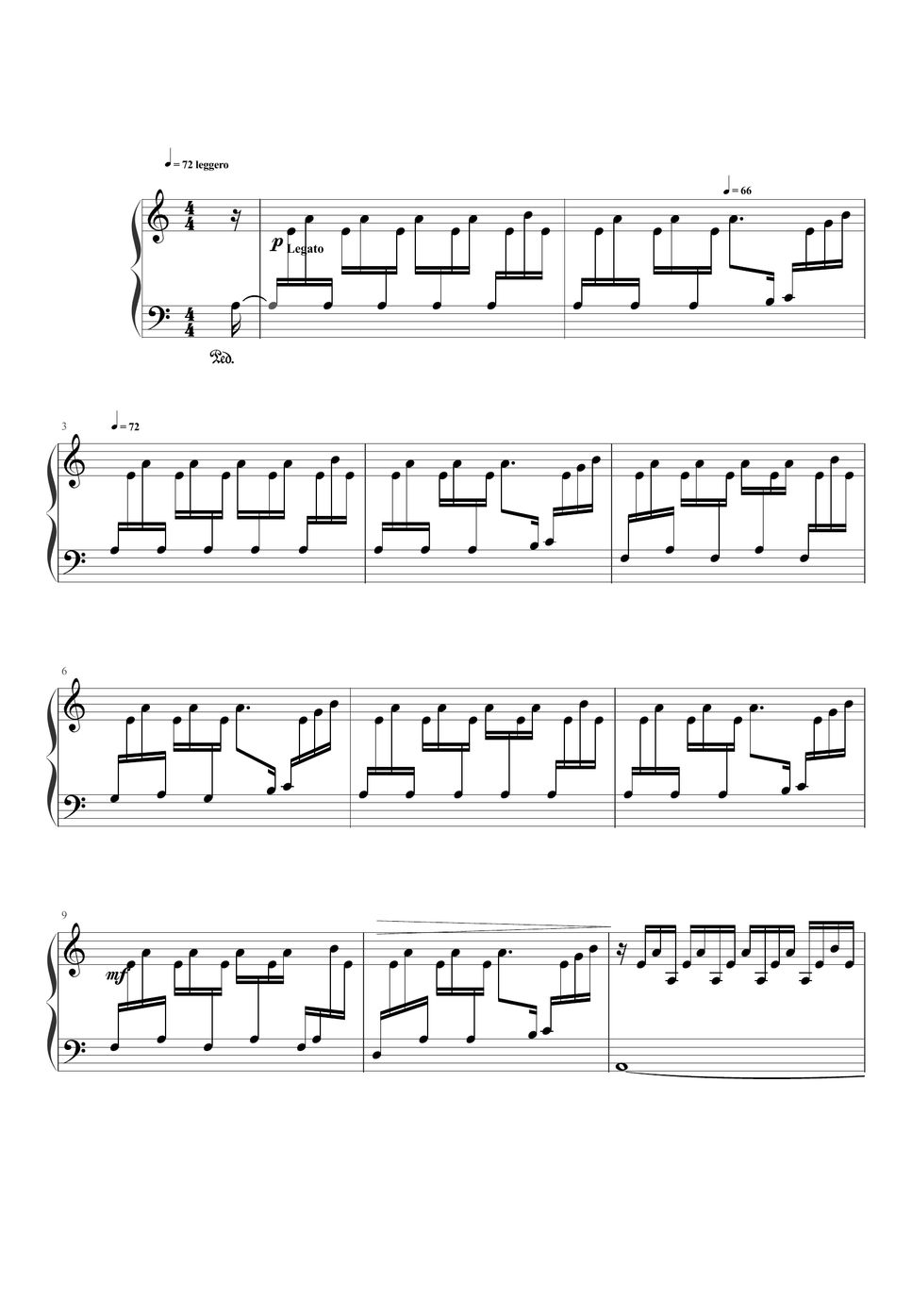 Ludovico Einaudi Una Mattina,from Intouchables,Piano Solo Sheet 樂譜 by