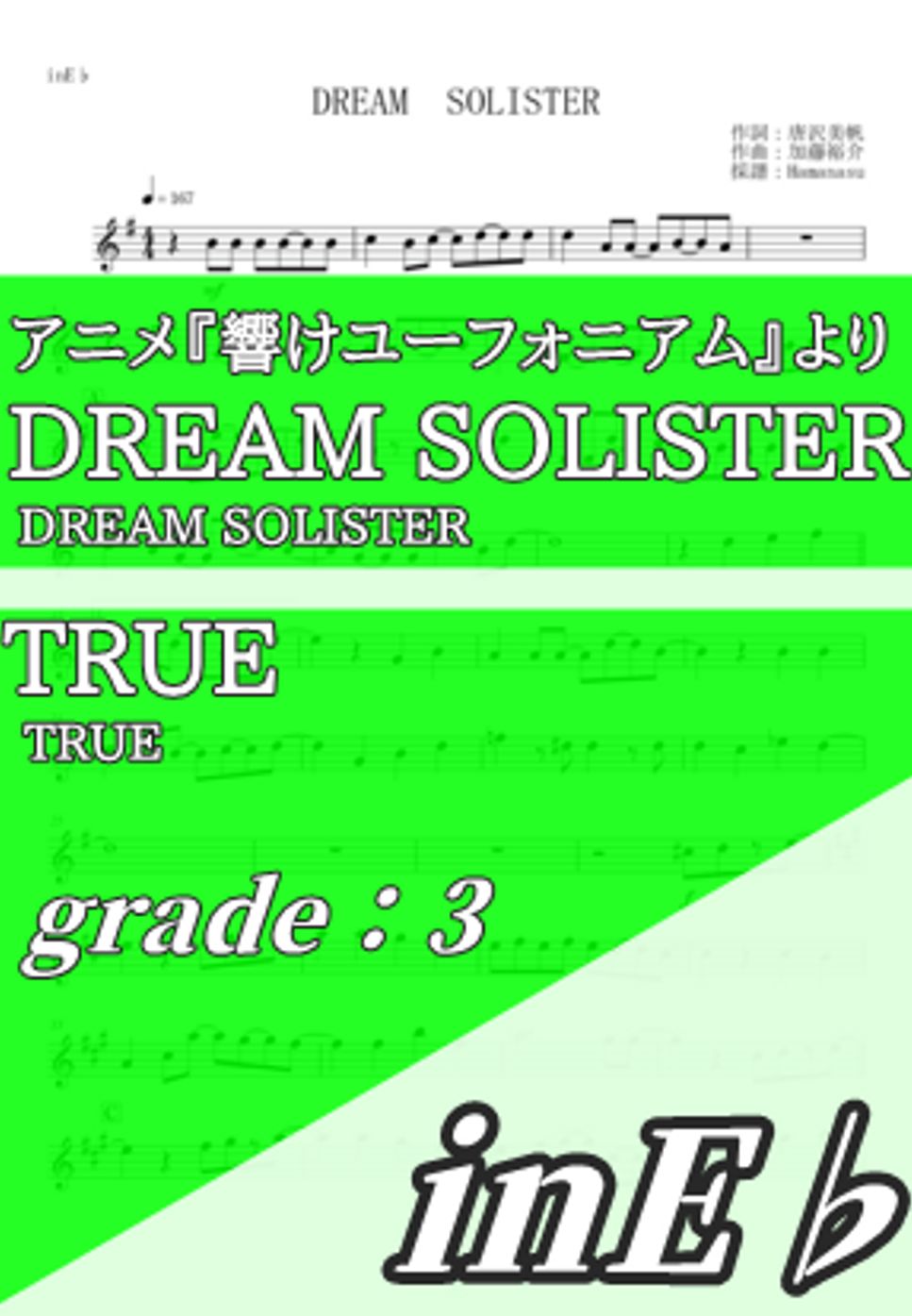 TRUE - DREAM SOLISTER (inE♭) by Hamanasu