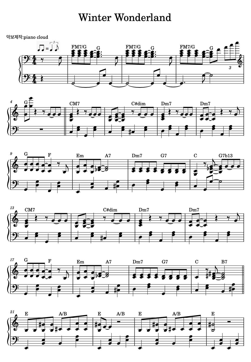 Michael Buble - Winter Wonderland (Winter Wonderland/Michael Buble/Ckey) by Piano cloud