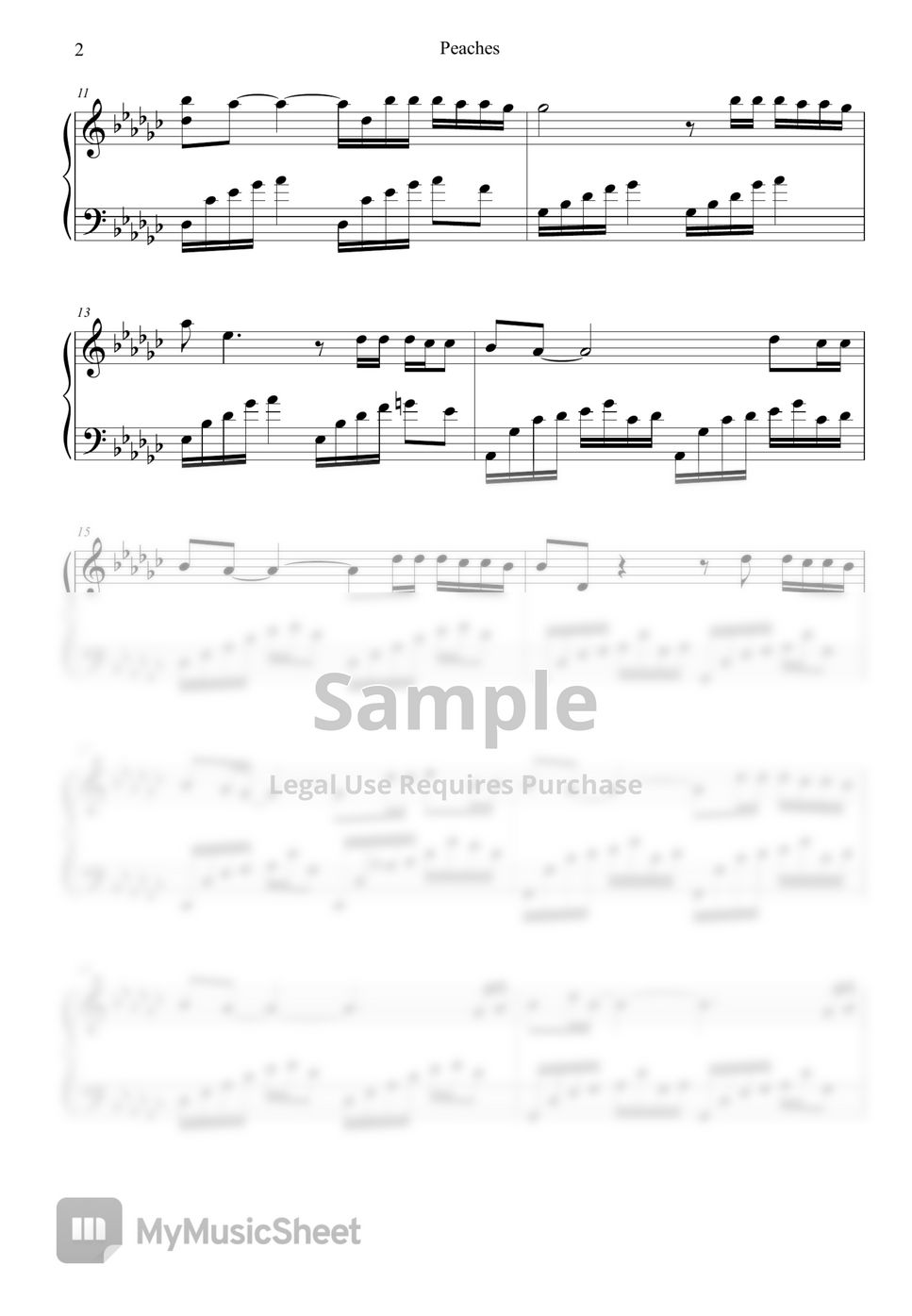 KAI Peaches 曲谱 by Lunar Piano