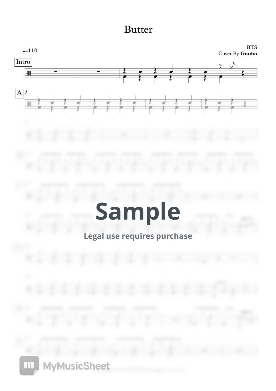 BTS Butter Sheets by Drummer Gunho