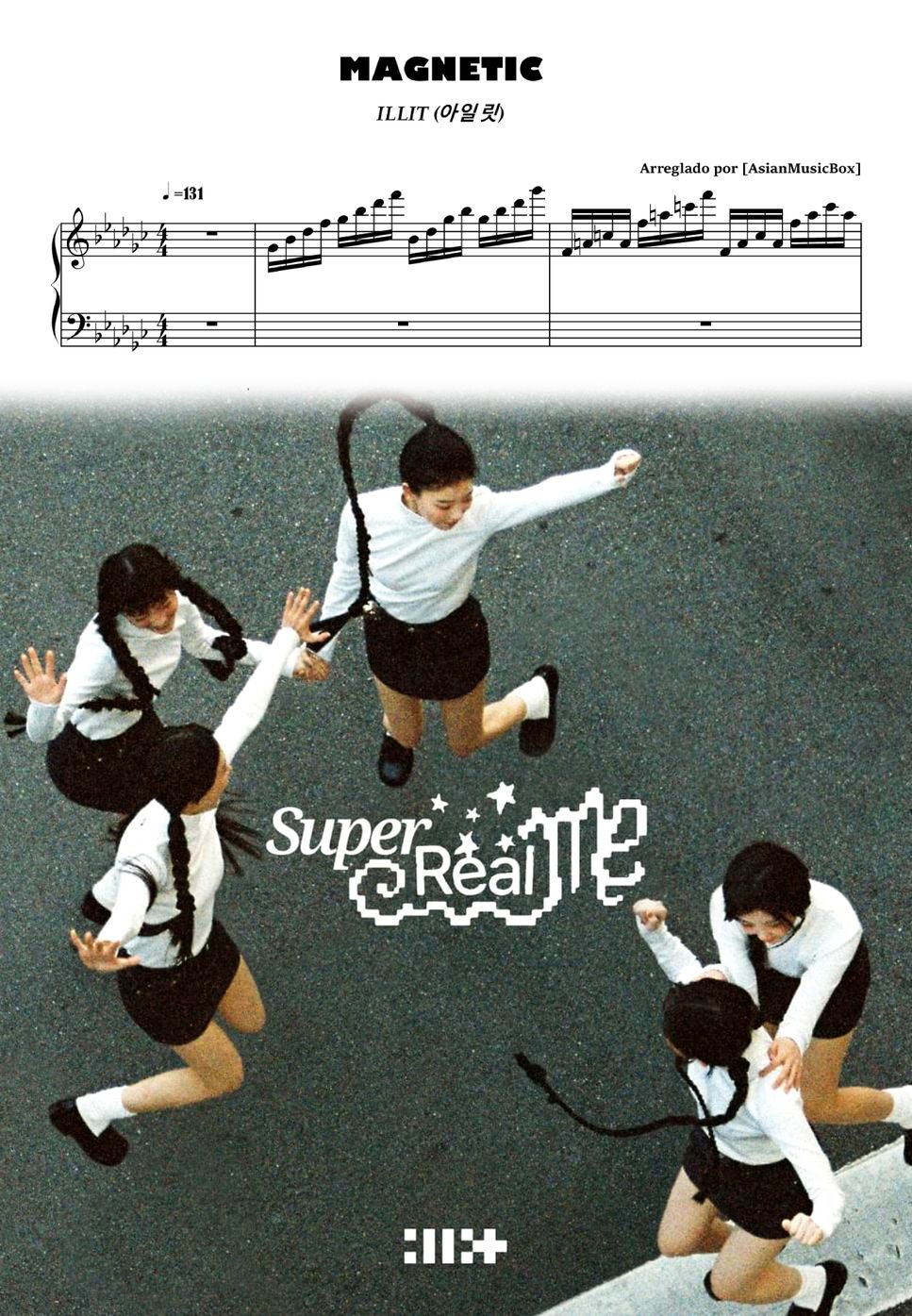 ILLIT - Magnetic (Sheet, MIDI, Drums & WAV) Sheet Music by AsianMusicBox
