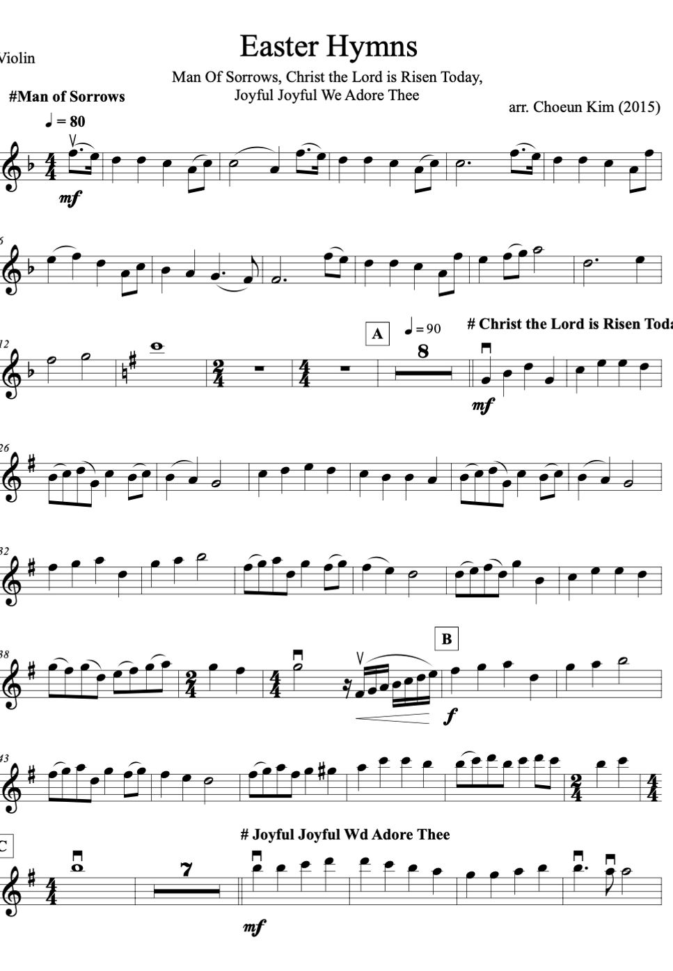 Hymn - Easter Hymns Medley (Piano Quartet) by Music Cho