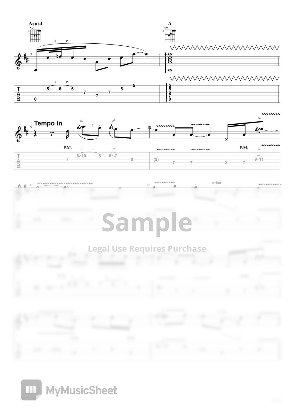 Bruno Mars Versace On The Floor Tab + 1staff by Vinai T