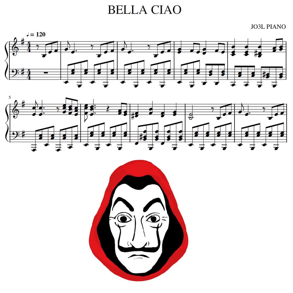 La Casa de Papel - Bella Ciao Sheets by JO3L PIANO