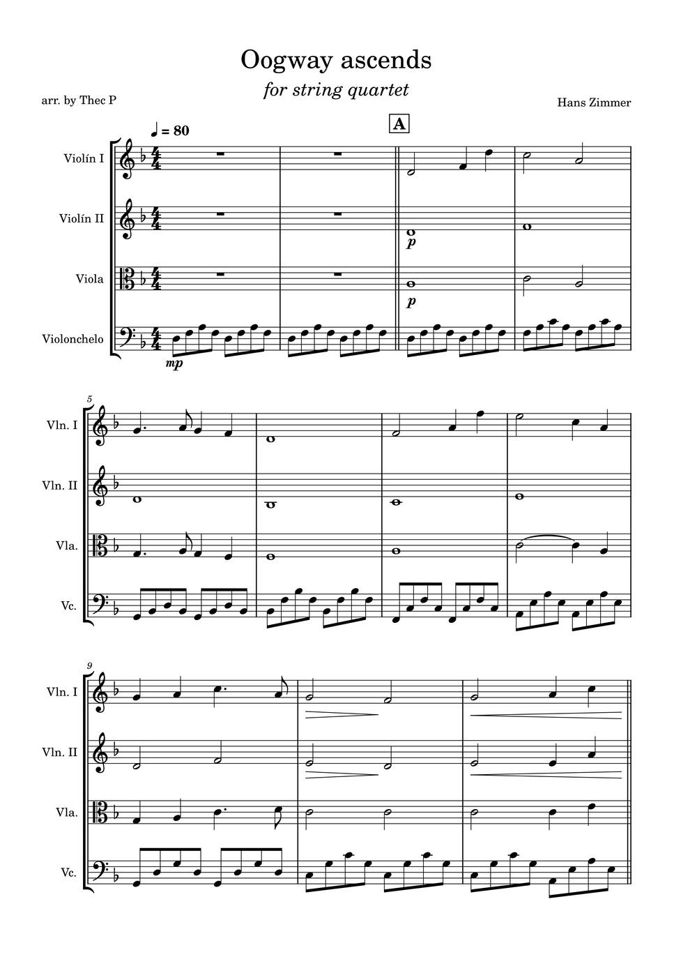 Hans Zimmer - Oogways Ascends (String quartet) by Thec P