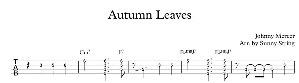 Johnny Mercer - Autumn Leaves (Autumn Leaves - Ukulele Fingerstyle Ver.) by Sunny String