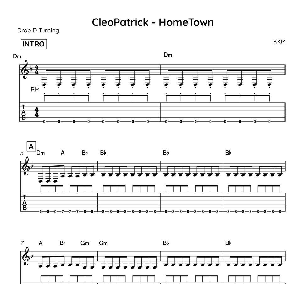 CleoPatrick - HomeTown (일렉기타 / TAB / CleoPatrick) by KKM