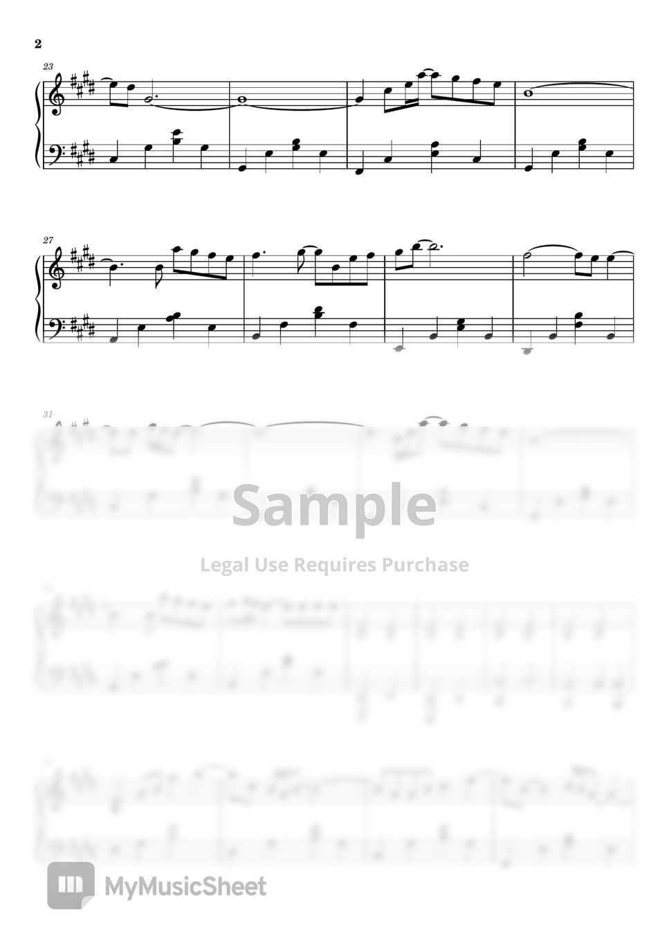 Whitney houston i look to you hoja by piano go life