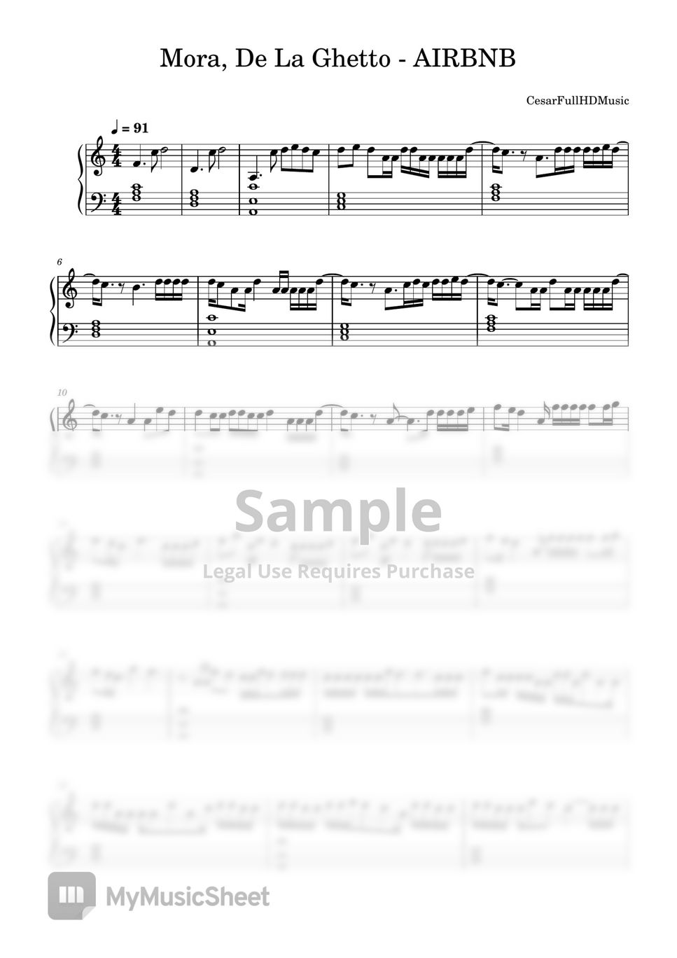 Mora & De La Ghetto AIRBNB Sheet