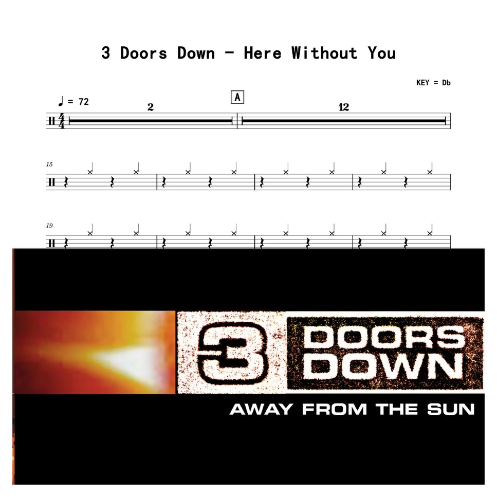 3 Doors Down - Here Without You Sheet Music by 老虎不说谎