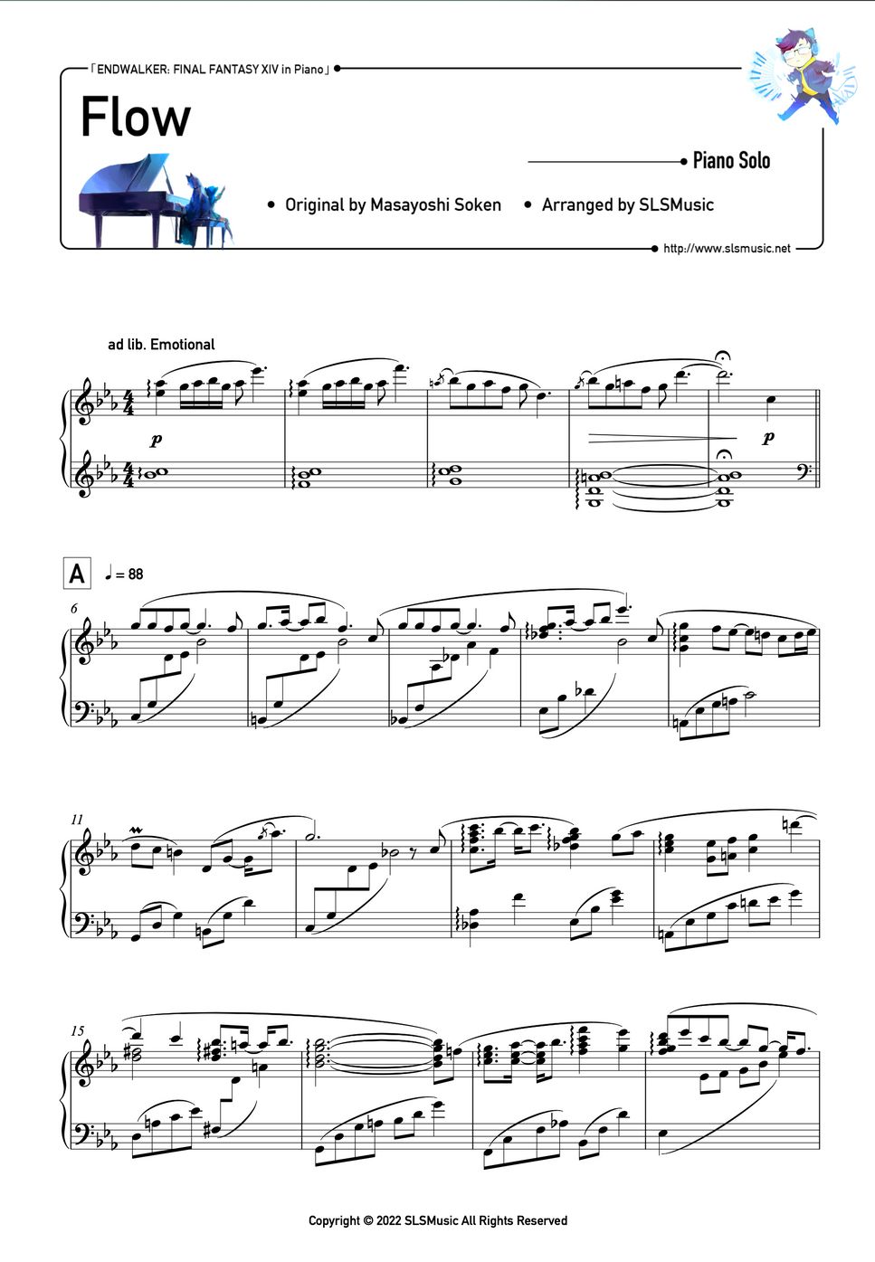 FINAL FANTASY XIV - ENDWALKER: FINAL FANTASY XIV in Piano (Masayoshi Soken)  楽譜 by SLSMusic