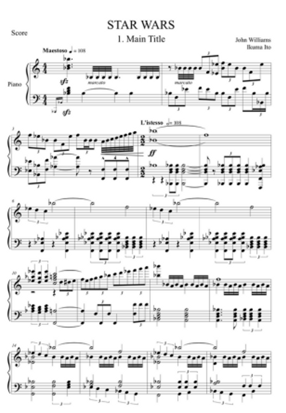 ジョンウィリアムズ - スターウォーズ メインタイトル (可能な限り