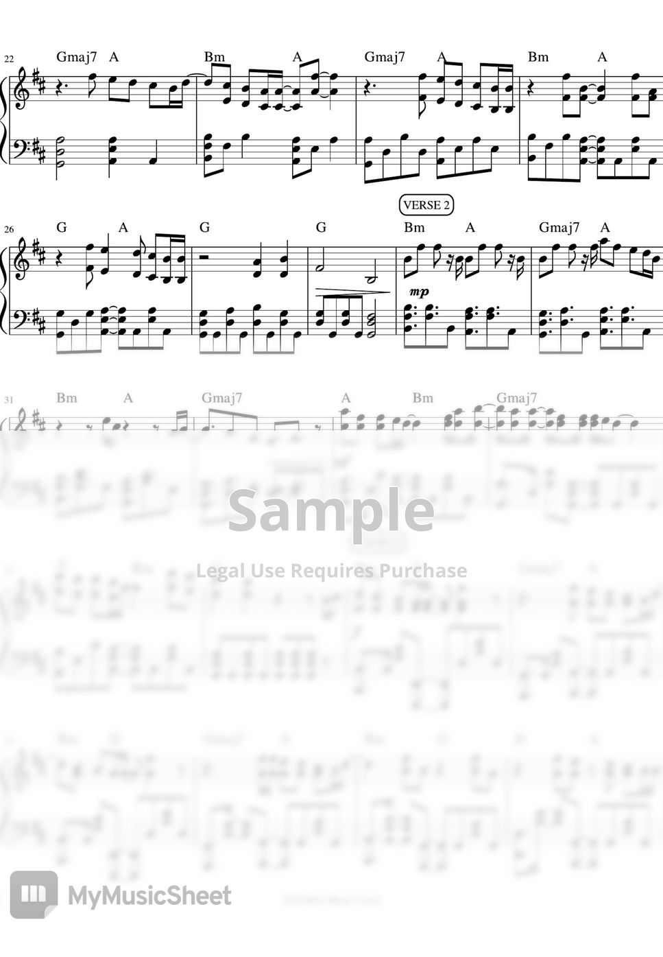 Car the Garden Scars Leave Beautiful Trace (piano sheet music) Hoja