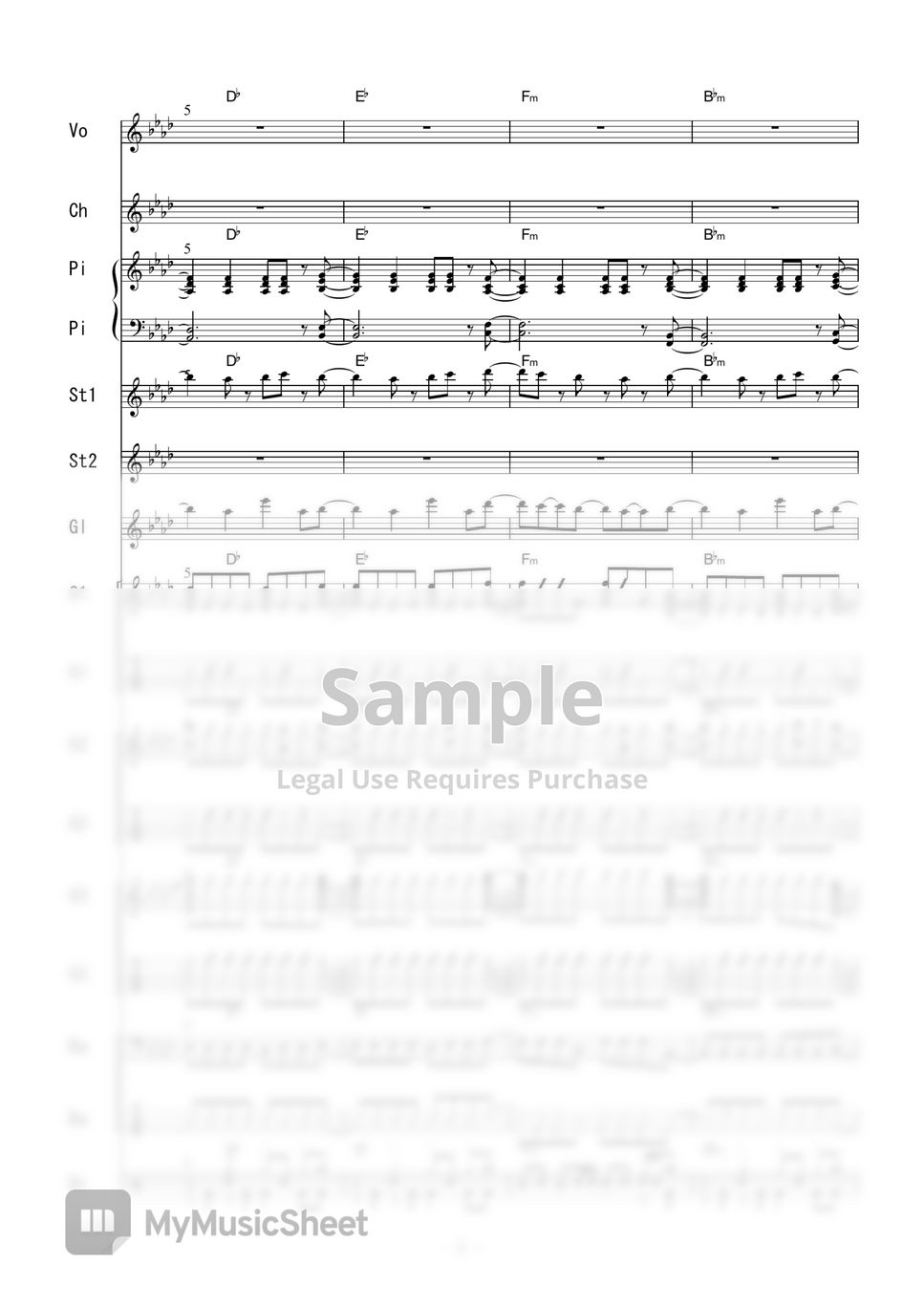 ぎんぎつね tiny lamp (バンドスコア) 曲谱 + 单线谱 by 二次元楽譜製作所