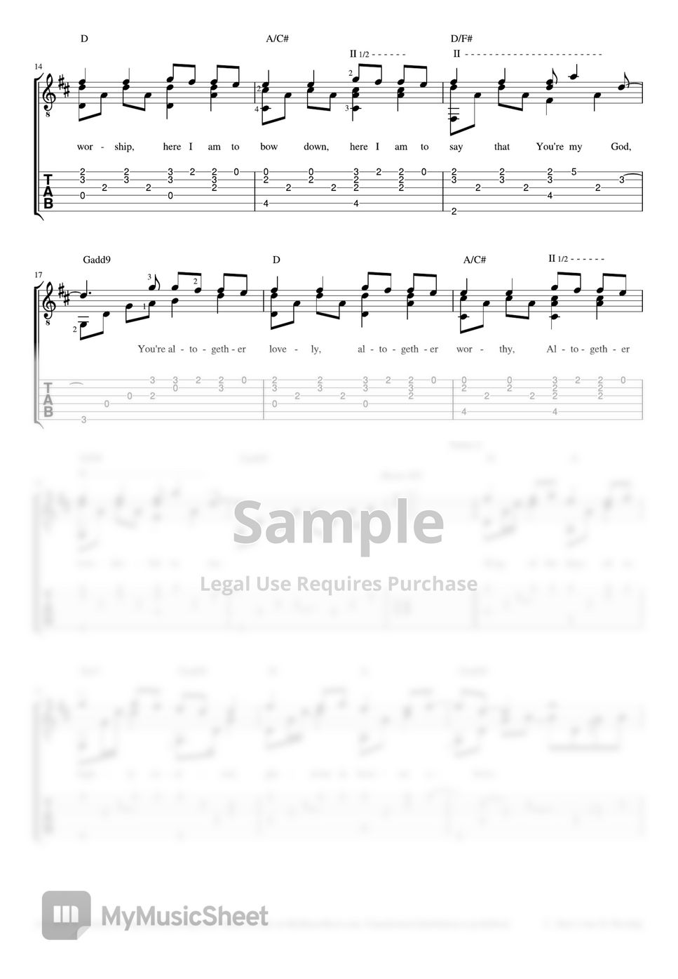 Hillsong Worship Here I Am to Worship (fingerstyle guitar TAB) Tab
