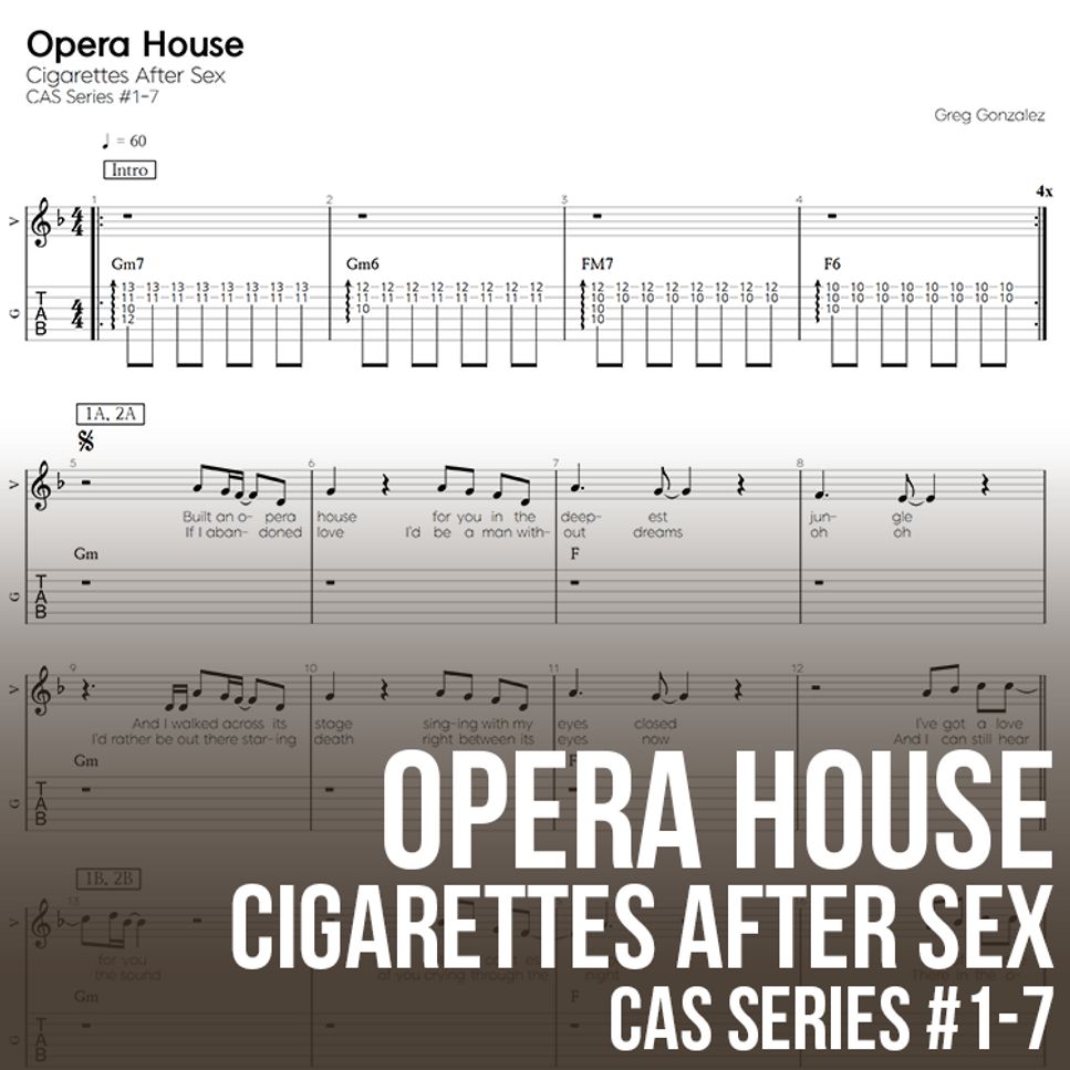 Cigarettes After Sex Opera House Tab 1staff By 기타선생