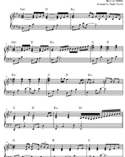 X JAPAN - Unfinished (short ver.) 楽譜 by piano*score