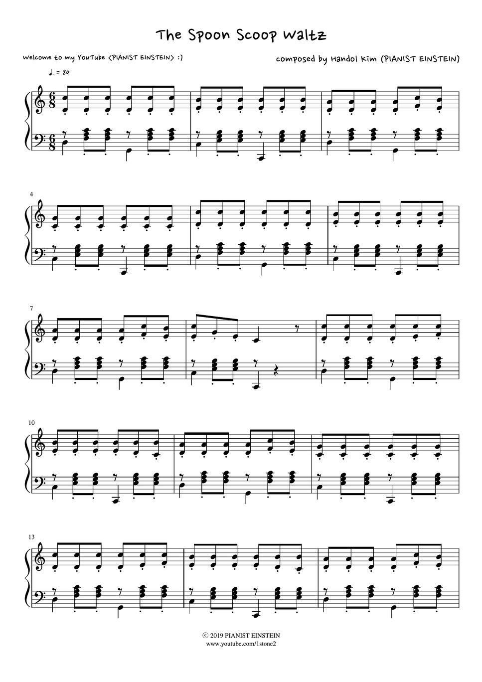 PIANIST EINSTEIN The Spoon Scoop Waltz (New Chop Waltz) Lembar Musik