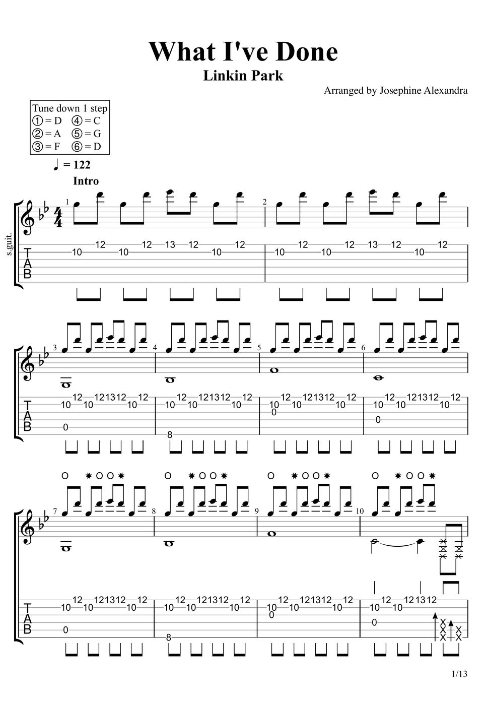 Linkin park what i ve done tab by josephine alexandra