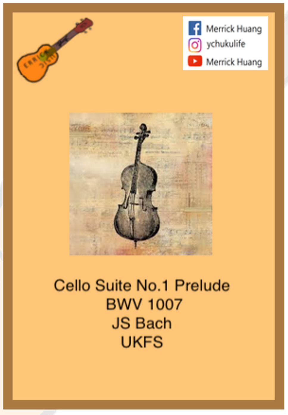 JS Bach - Cello Suite No.1 Prelude BWV 1007 by Merrick