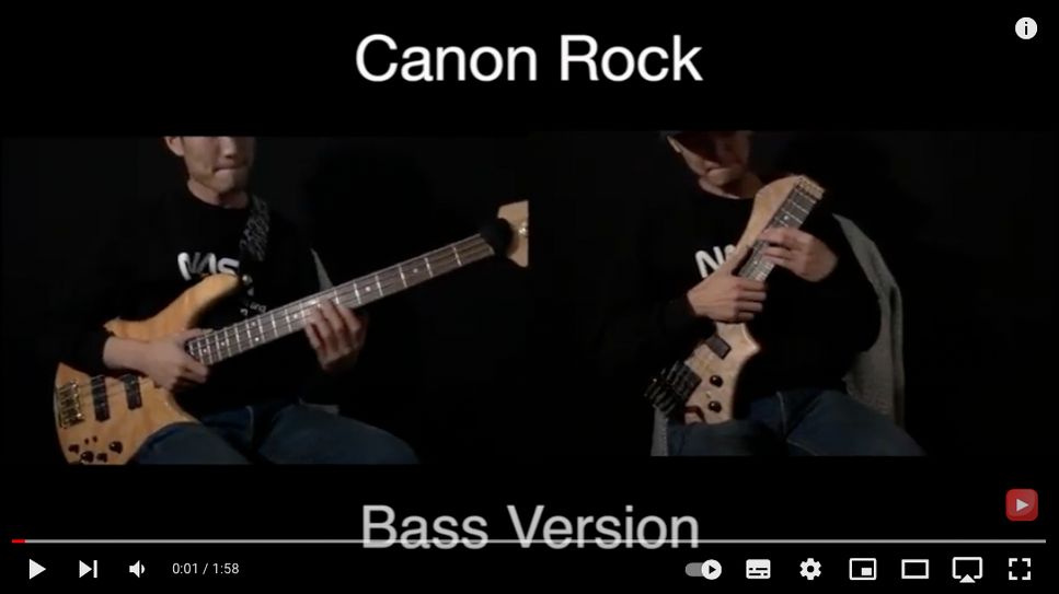 pachelbel - Canon Rock Bass Version (instrumental/solobass/slap) by Sujong Park 박수종