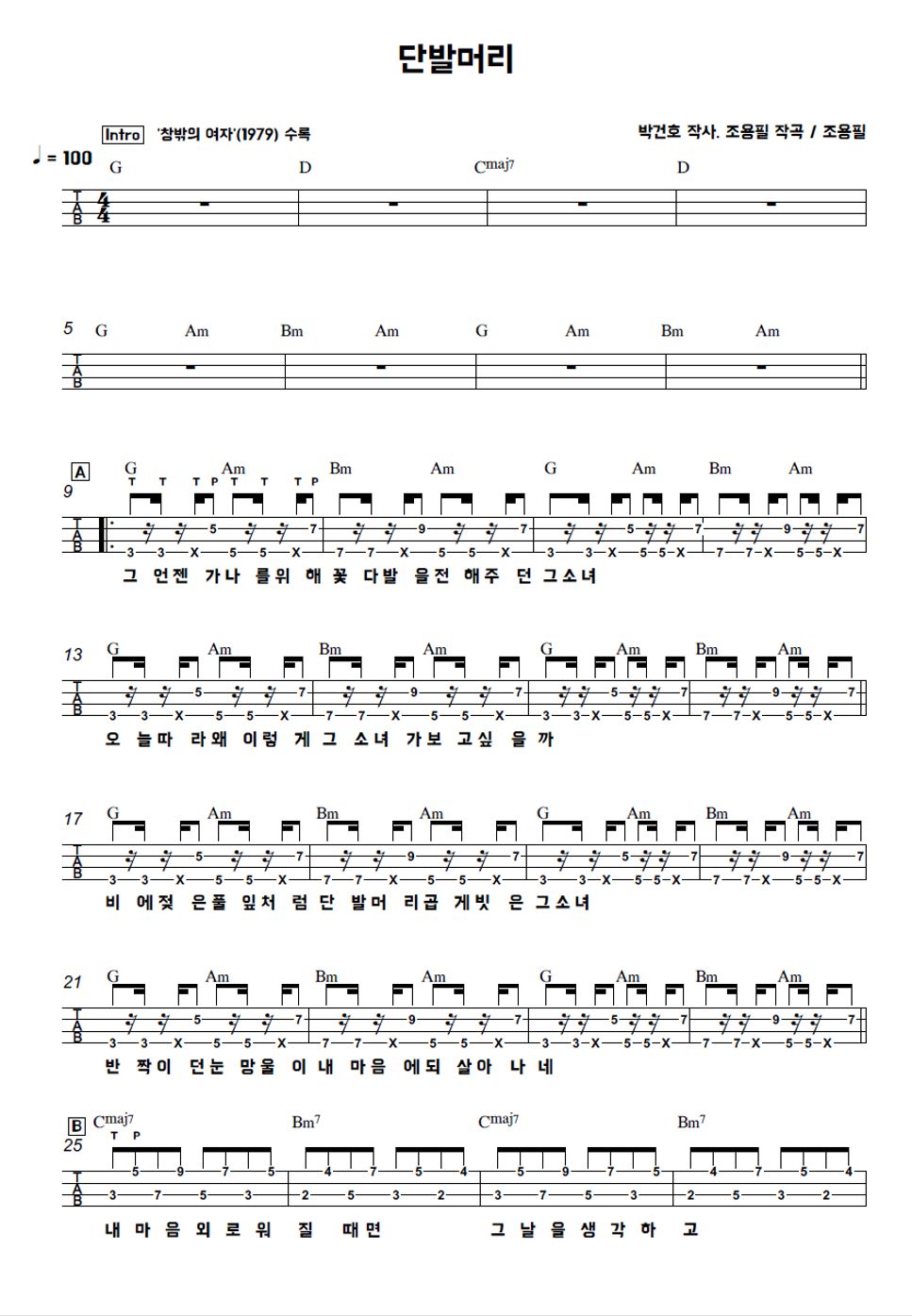 조용필 - 단발머리 by 김미(Kimme)