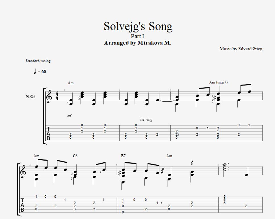 Edvard Grieg - Solveig's Song by Marina Mirakova