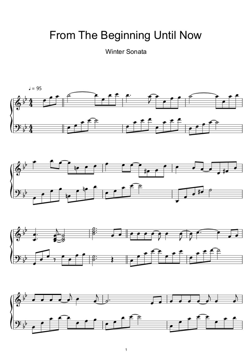 RYU - From Beginning Until Now (Winter Sonata OST) (Sheet Music, MIDI,) by sayu