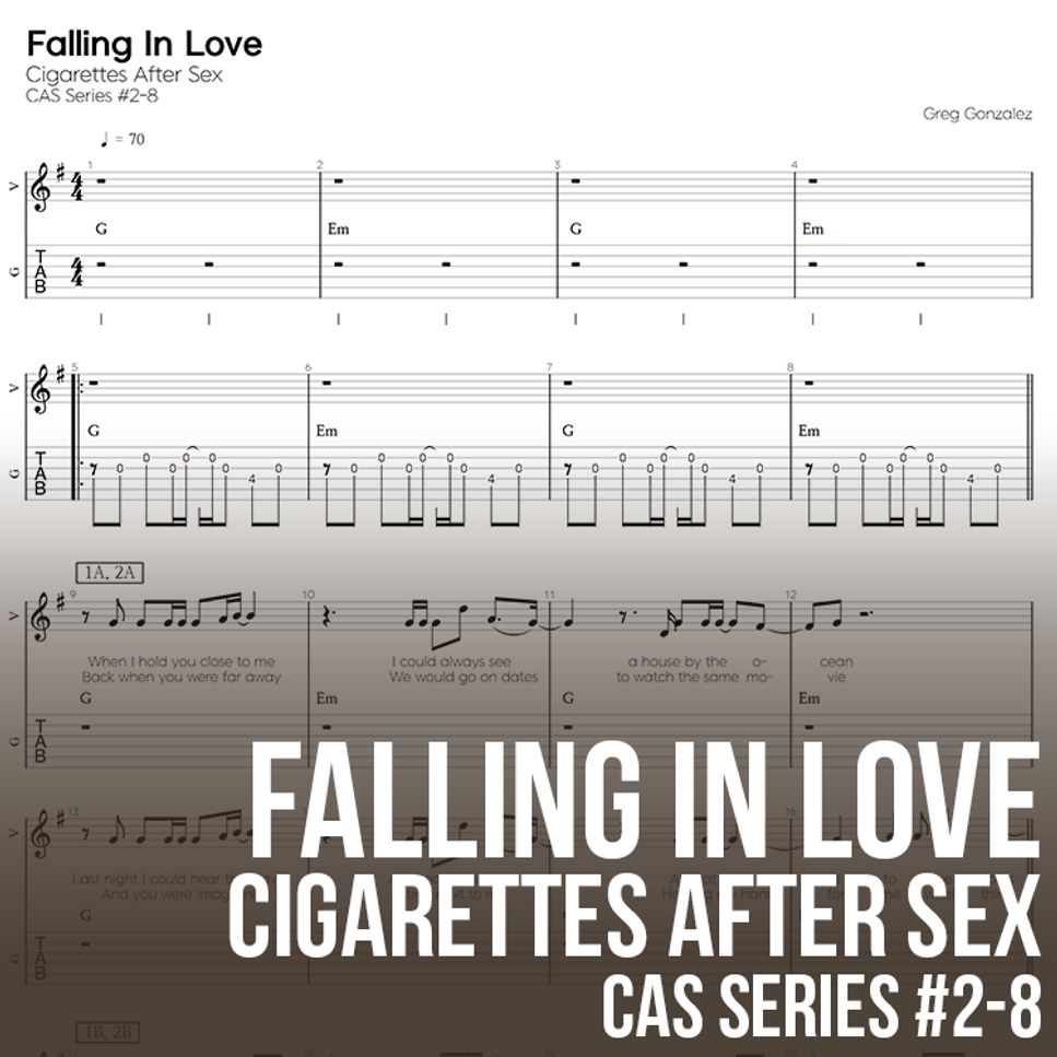 Cigarettes After Sex - Falling In Love Tab + 1staff by 기타선생