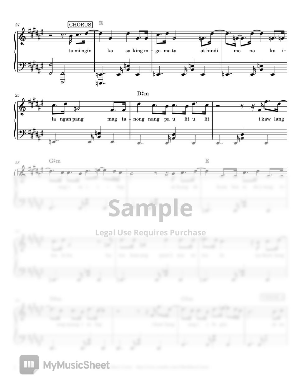 Nobita Ikaw Lang Piano Sheet Music Partition Musicale By Mels Music Corner