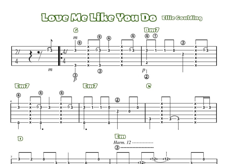 Ellie Goulding - Love Me like You Do (Normal or intermediate level