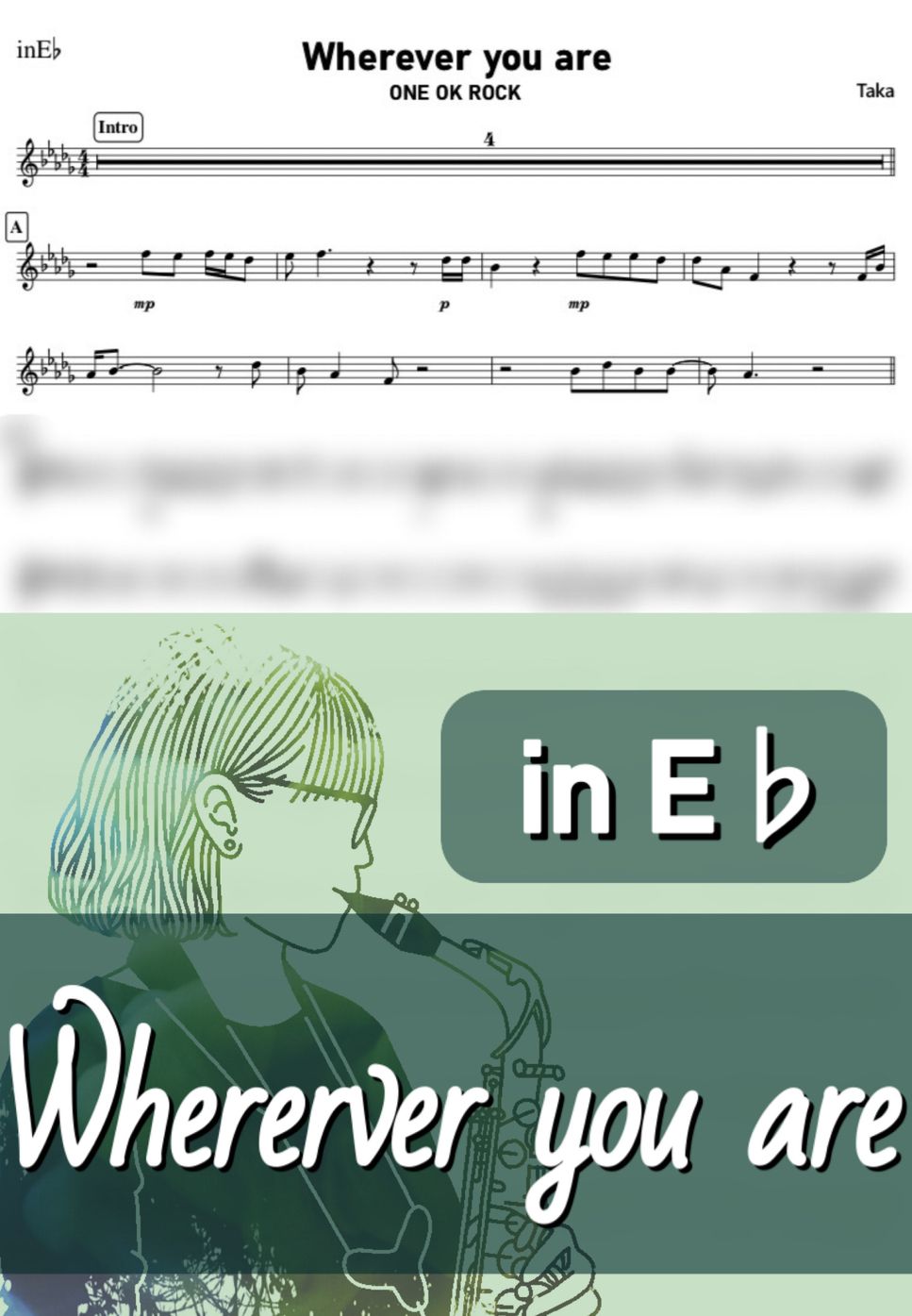 ONE OK ROCK - Wherever you are (E♭) by kanamusic