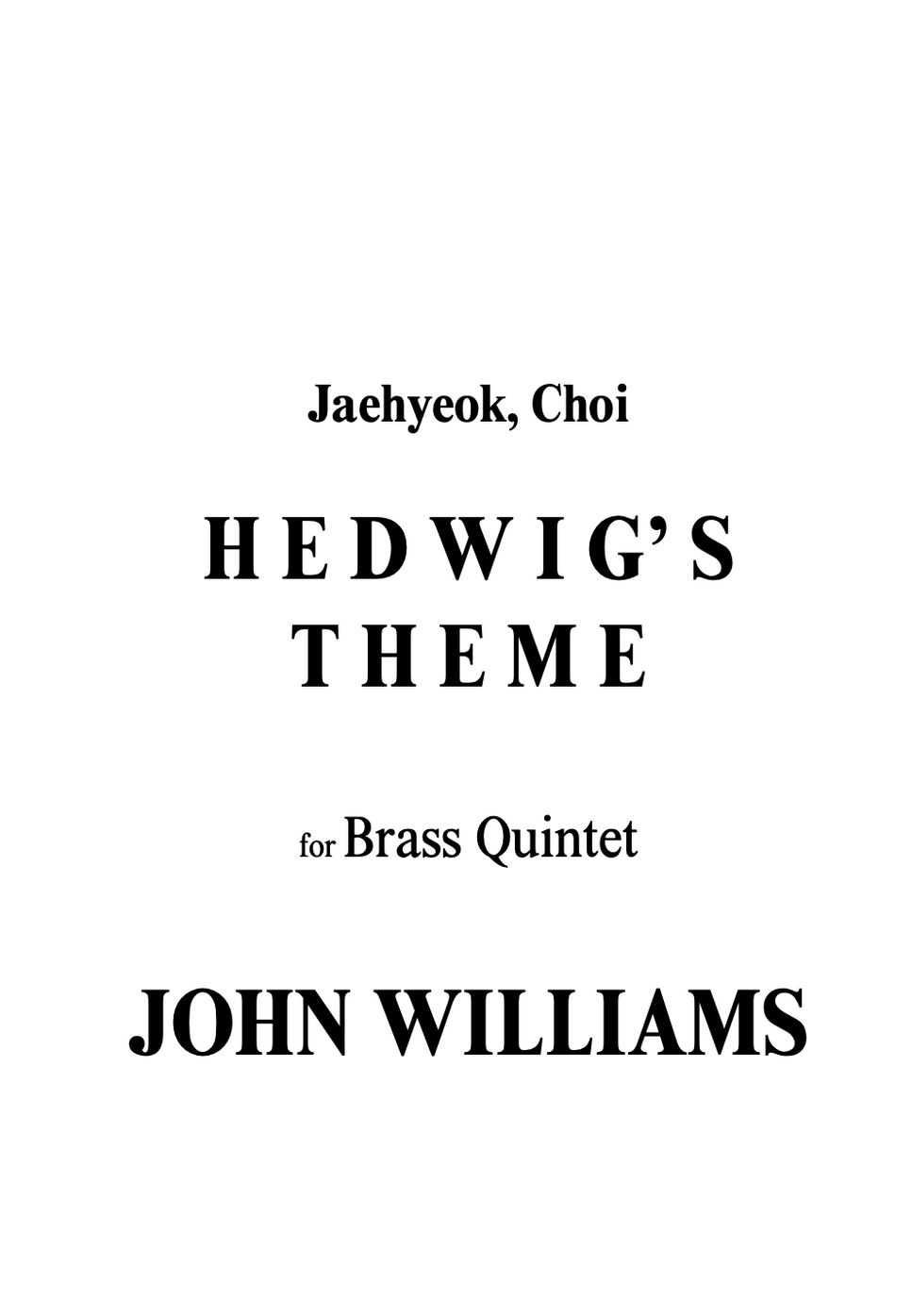 John Williams - Hedwig’s Theme for Brass Quintet by Jaehyeok Choi
