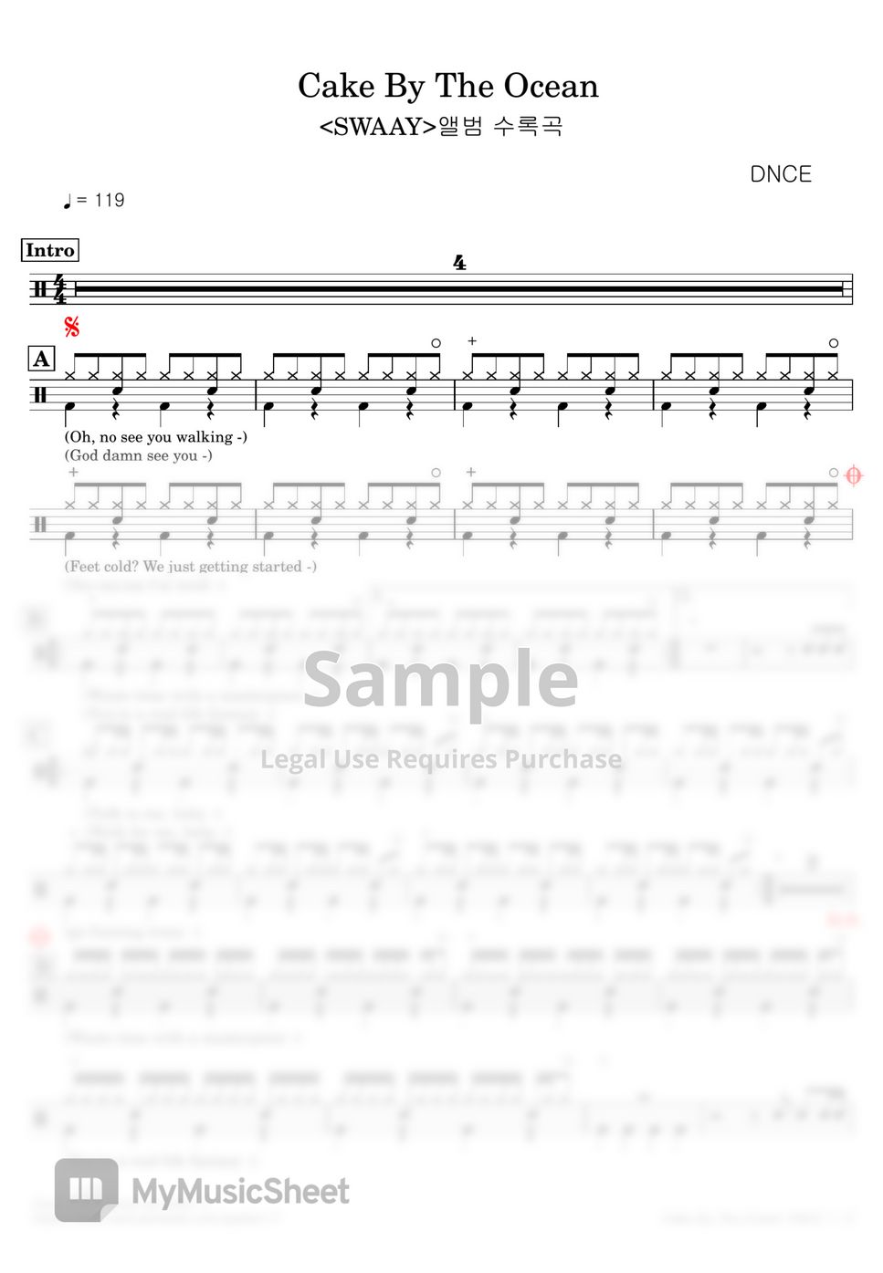 DNCE Cake By The Ocean Notenblatt by NOEY )