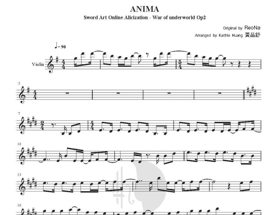 ReoNa - ANIMA (刀劍神域OP含伴奏音檔) by Kathie Violin