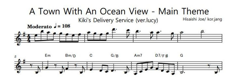 Hisaishi Joe - A Town With An Ocean View - Main Theme (A Town With An Ocean View/lucy/pianocode/melody) by kor.jang
