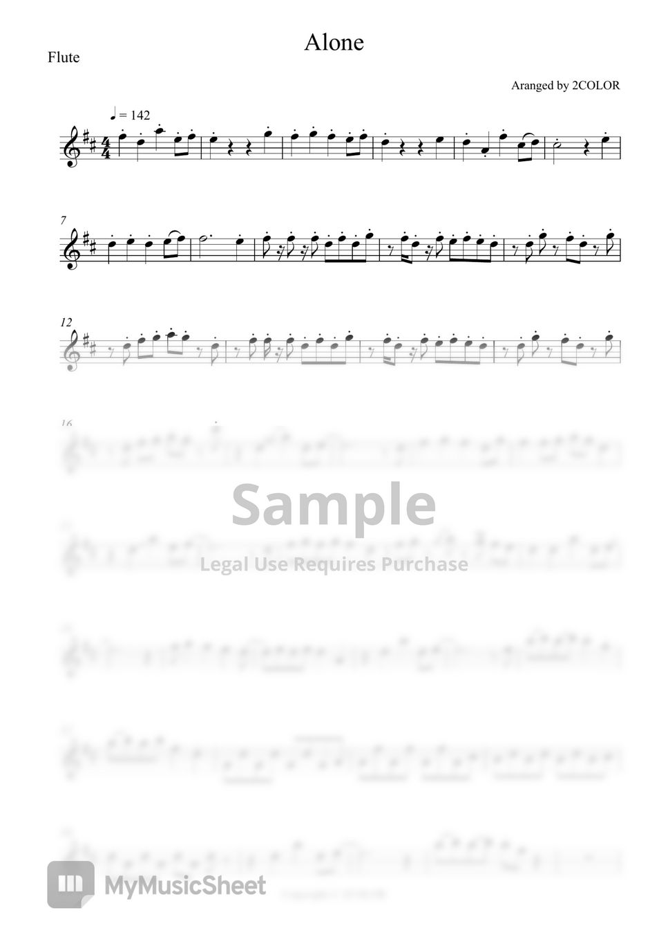 DJ.Marshmello Alone (VIOLIN, FLUTE) Hoja by 2COLOR