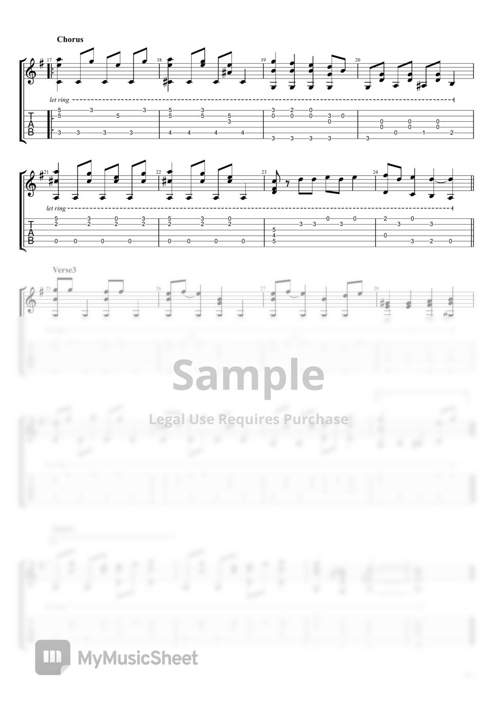 Christmas Carol "Jingle Bell Rock" Easy Finger Style Tab Tab + 1staff