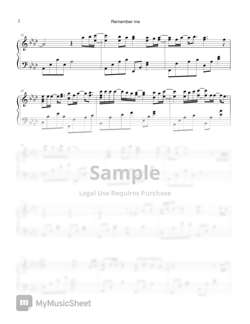 다비치 (DAVICHI) Remember Me (기억해 줘요) Our Blues OST. Notenblatt by Tully Piano