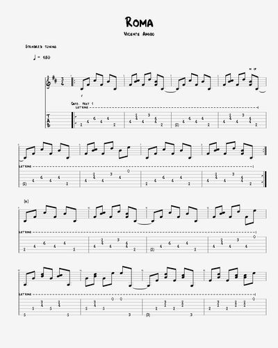 Vicente Amigo - Roma タブ+五線譜 by Agape Guitar