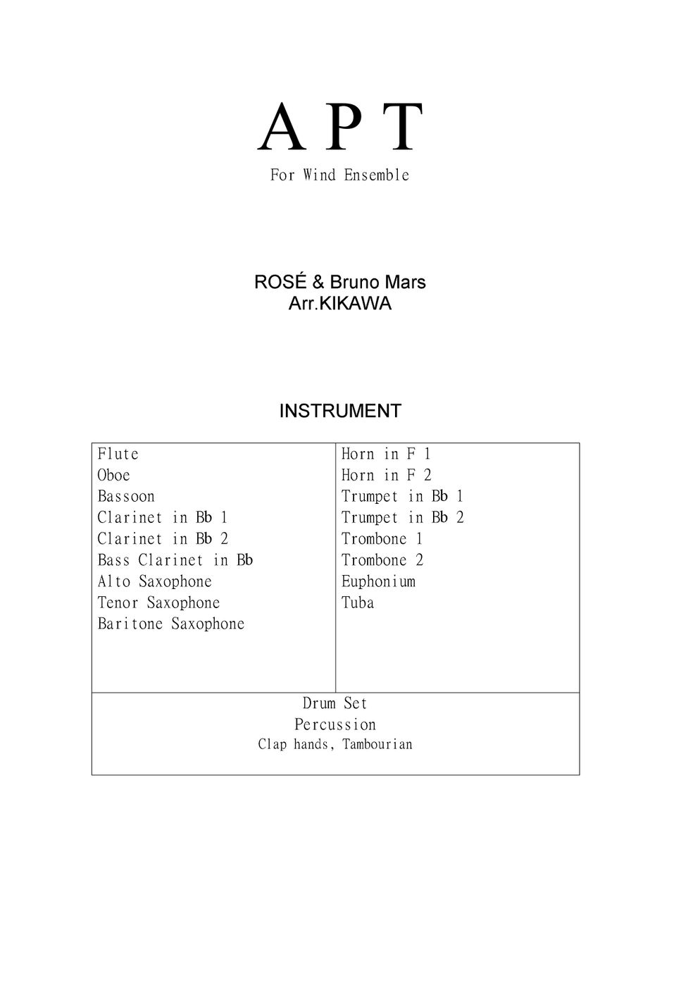 Bruno Mars & Rosé - APT by KIKAWA