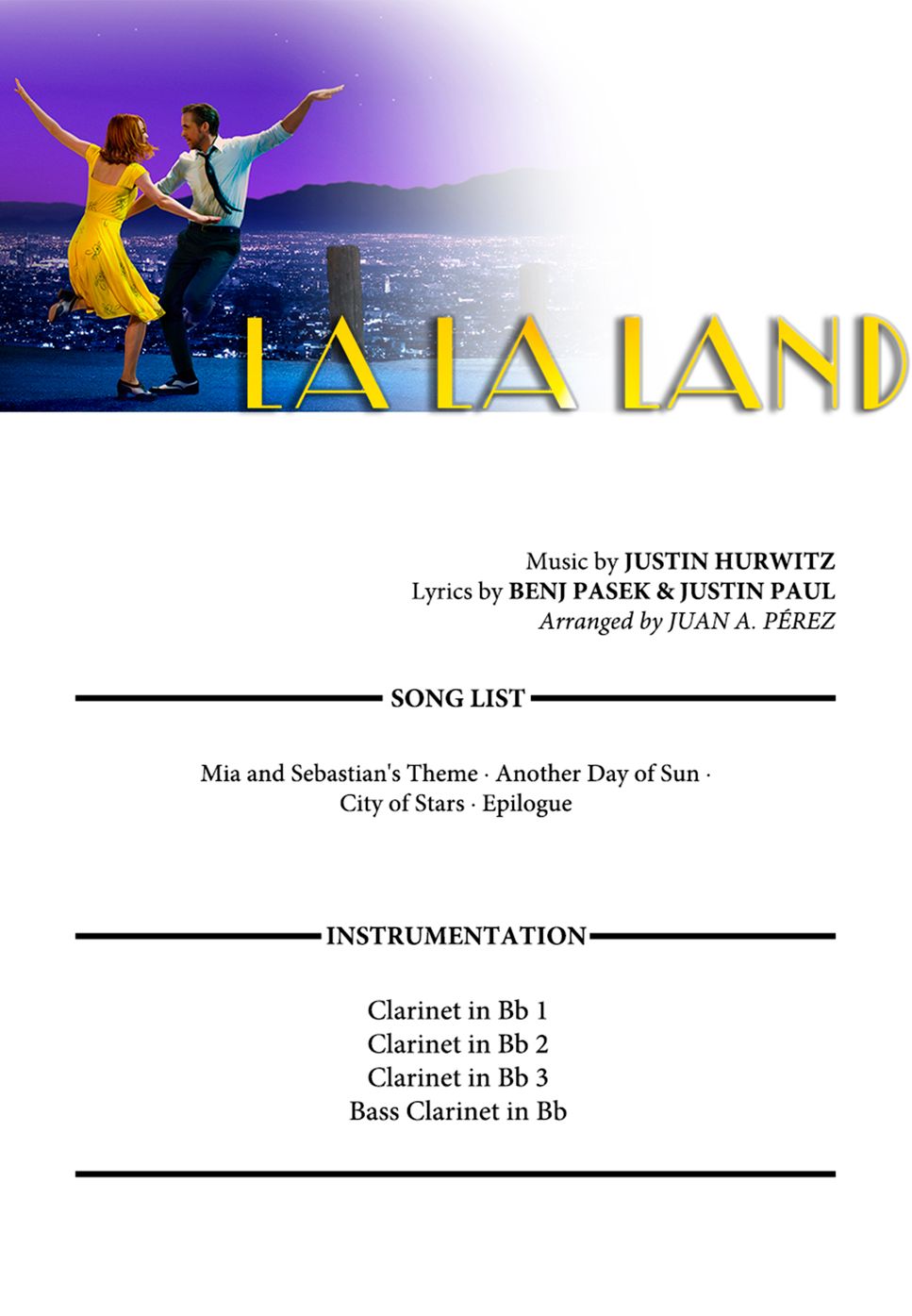 Justin Hurwitz - La La Land (Clarinet Quartet) by Juan A. Pérez