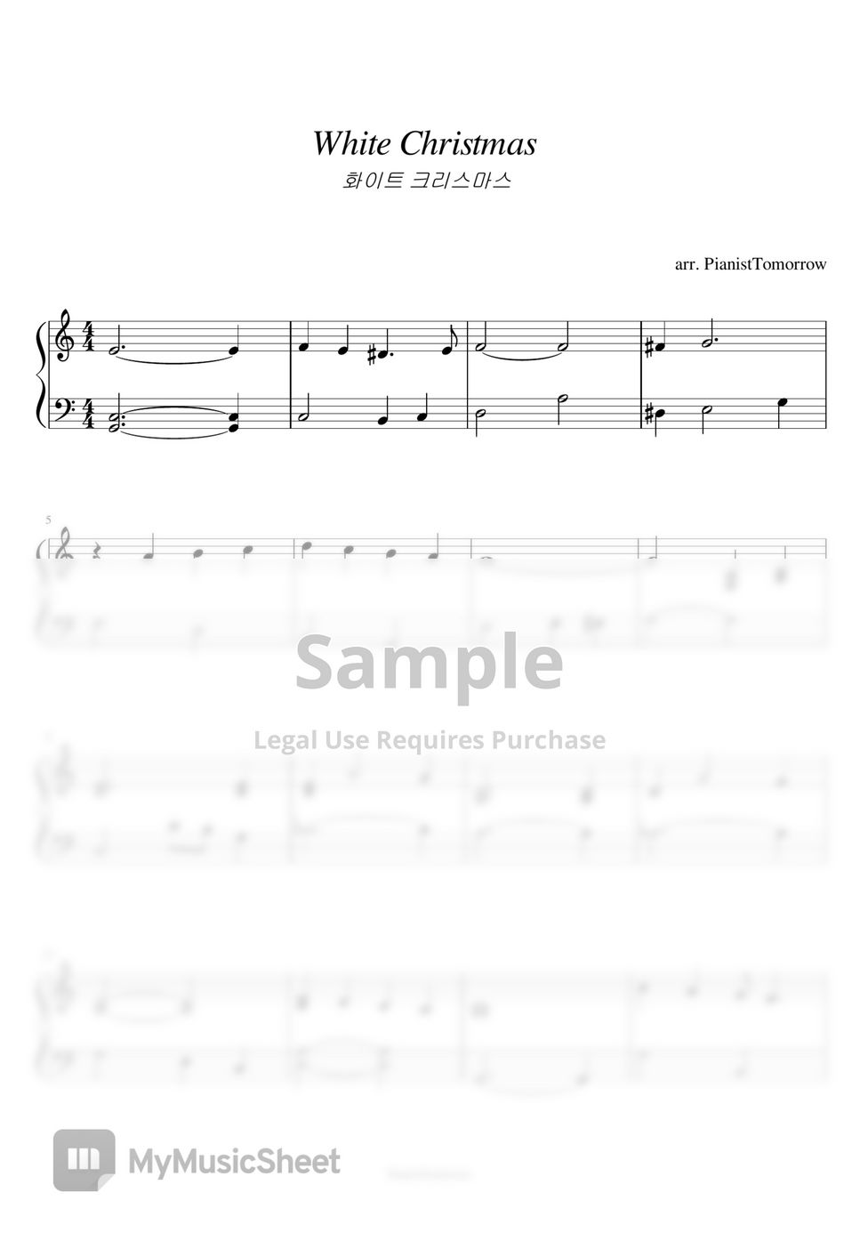 Christmas Song White Christmas (Christmas Carol) Sheet by PianistTomorrow