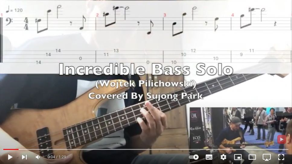 wojtek pilichoski - incredible bass solo (wojtek pilichoski) (베이스 연주곡/솔로/슬랩) by Sujong Park(박수종)
