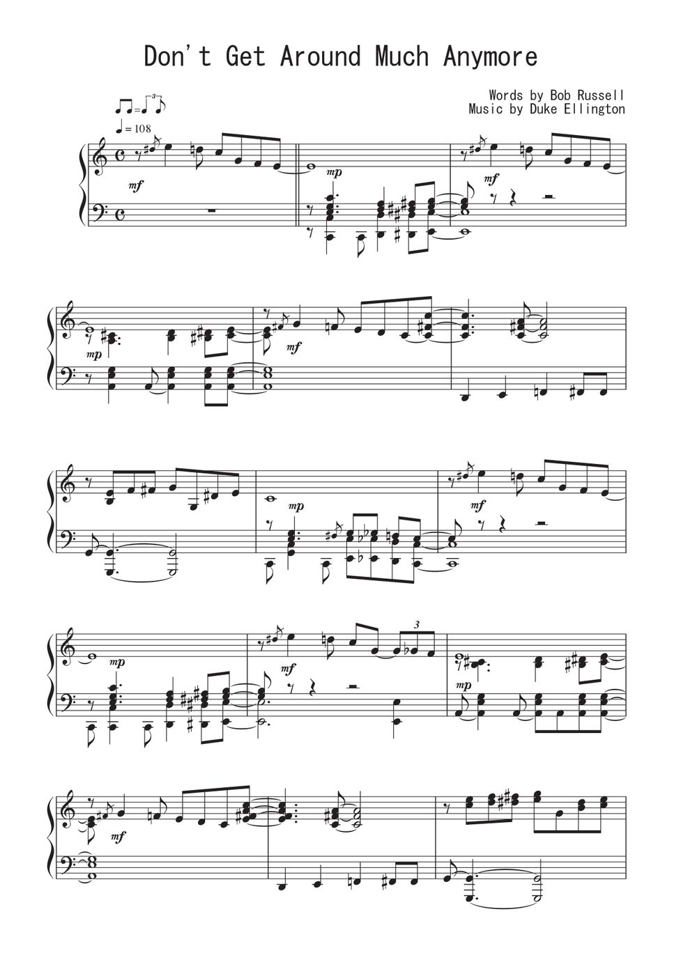 デューク・エリントン : ジャズピアノ BOOKS 譜 デュークエリントン ジャズピアノ ISBN4886396089 ⁄00400