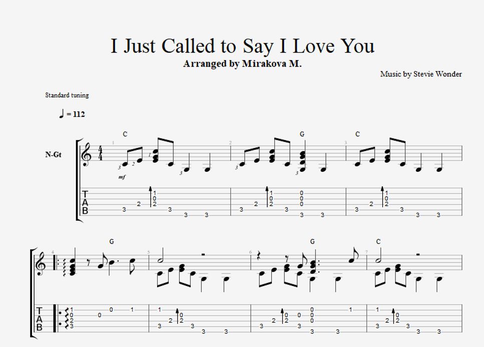 Stevie Wonder - I Just Called to Say I Love You by Marina Mirakova