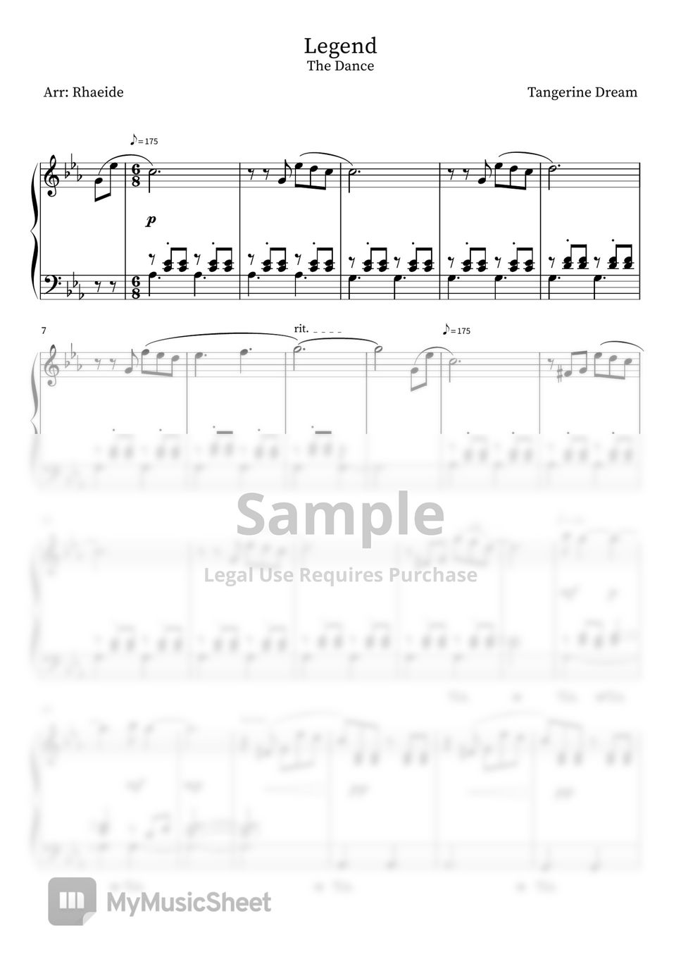 Tangerine Dream Legend The Dance (1985) Hoja by Rhaede